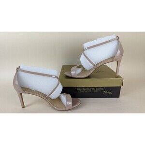 Thalia Sodi Darria Strappy Sandals Womens 9.5 M Nude Beige Strap Heels Shoes NWB